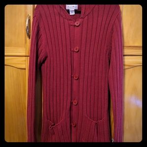 Sweater Brand button down hooded cardigan.